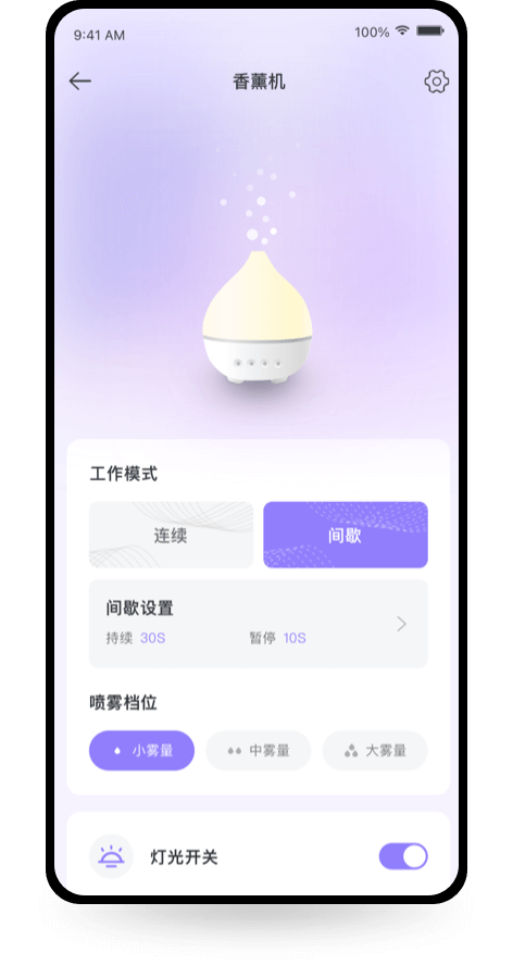 香薰机功能模板